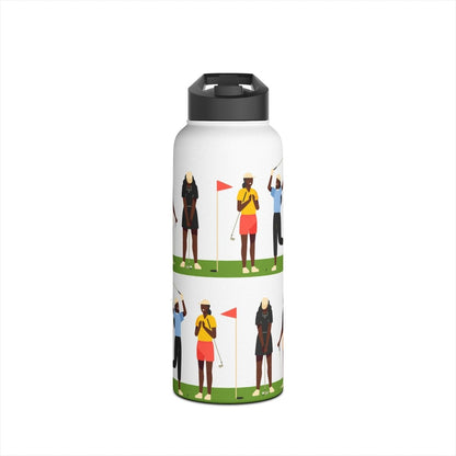 Just Girls Golf Water Bottle - Afrocentric Art by The Trini Gee