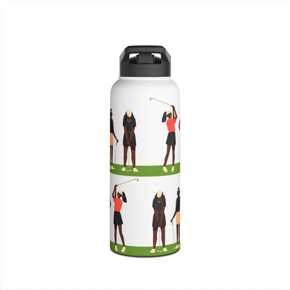 Just Girls Golf Water Bottle - Afrocentric Art by The Trini Gee