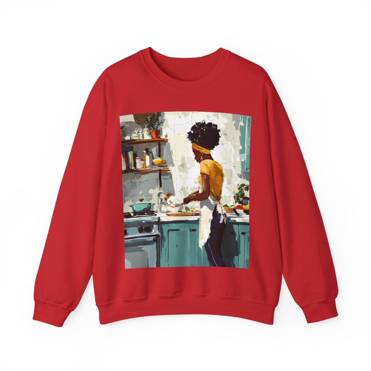 Kitchen Work Sweatshirt - Afrocentric Art by The Trini Gee