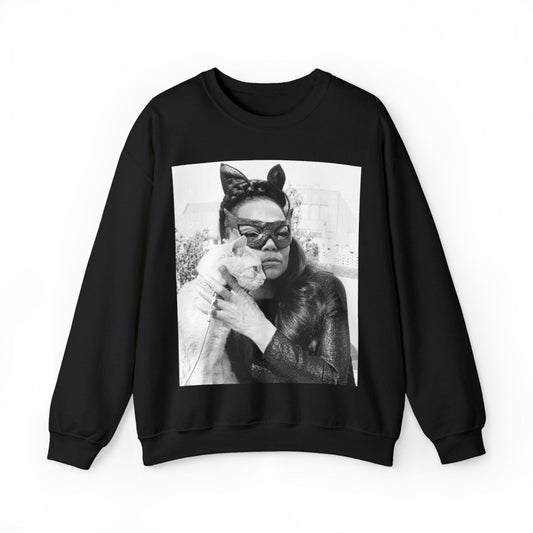 Kitt with Cat Sweatshirt - Afrocentric Art by The Trini Gee