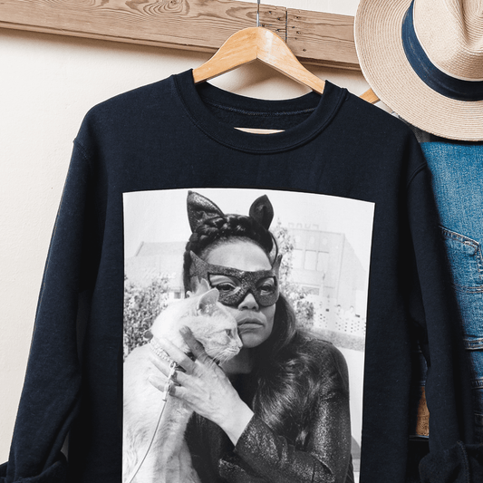 Kitt with Cat Sweatshirt - Afrocentric Art by The Trini Gee