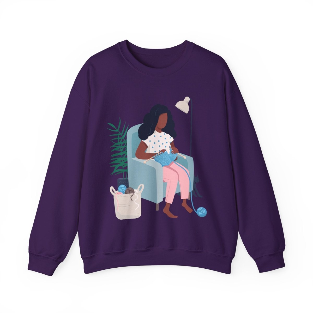Knitting Sweatshirt - Afrocentric Art by The Trini Gee