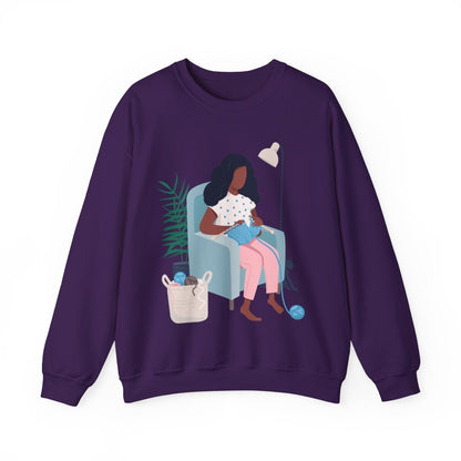 Knitting Sweatshirt - Afrocentric Art by The Trini Gee