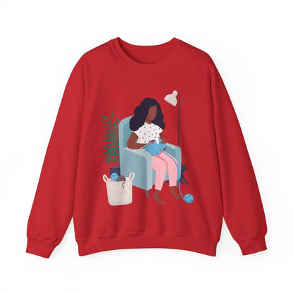 Knitting Sweatshirt - Afrocentric Art by The Trini Gee