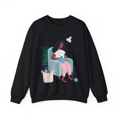 Knitting Sweatshirt - Afrocentric Art by The Trini Gee