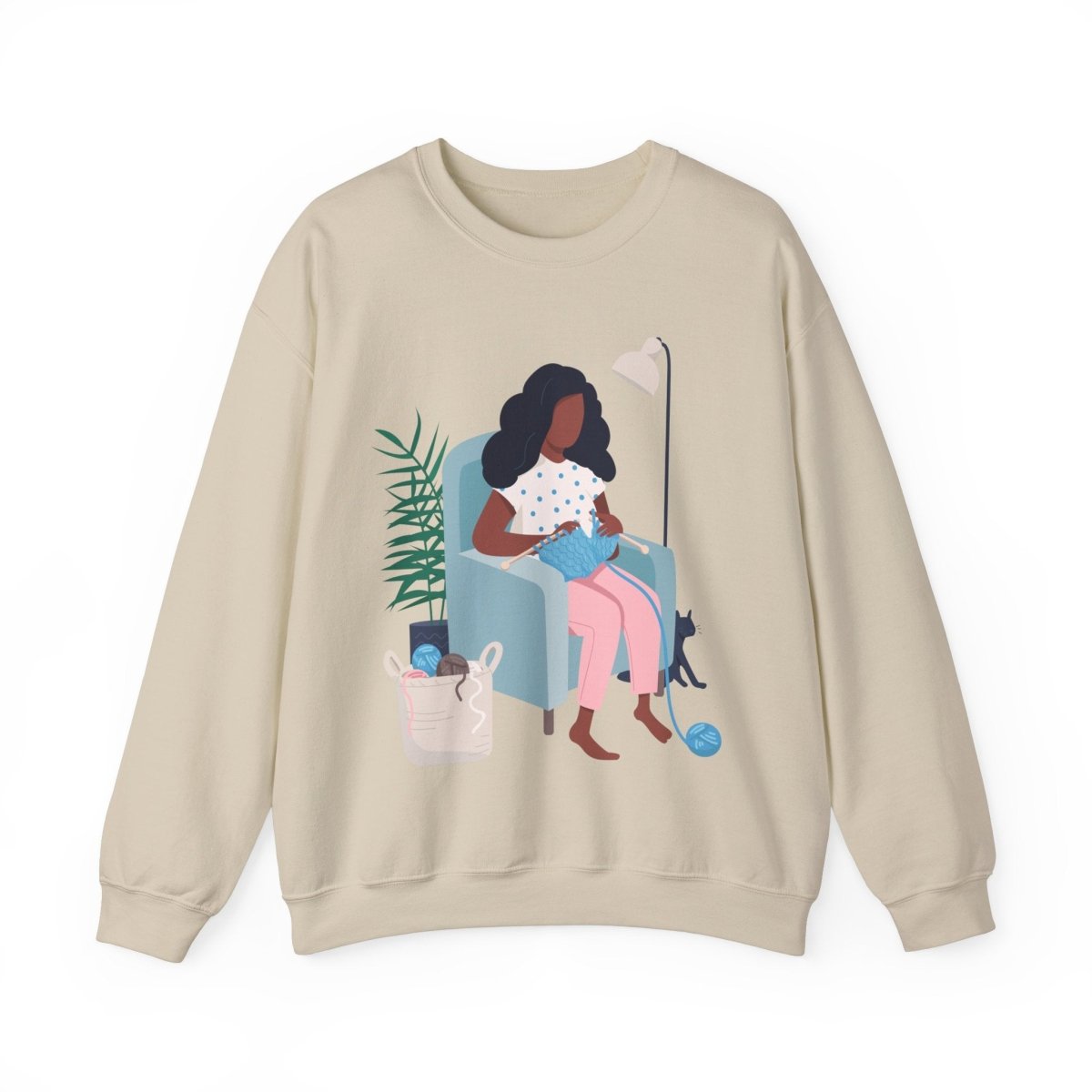 Knitting Sweatshirt - Afrocentric Art by The Trini Gee