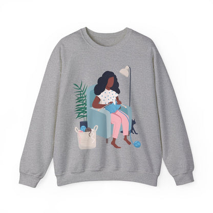 Knitting Sweatshirt - Afrocentric Art by The Trini Gee