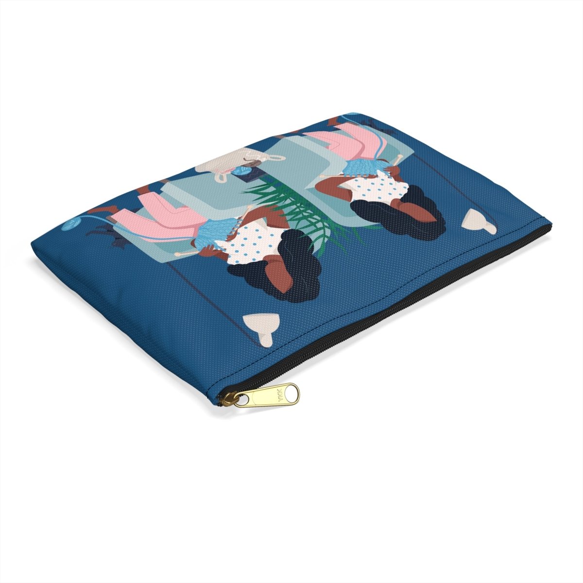 Knitting Woman Pouch - Afrocentric Art by The Trini Gee