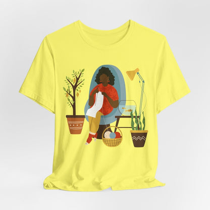 Knitting Woman Shirt - Afrocentric Art by The Trini Gee
