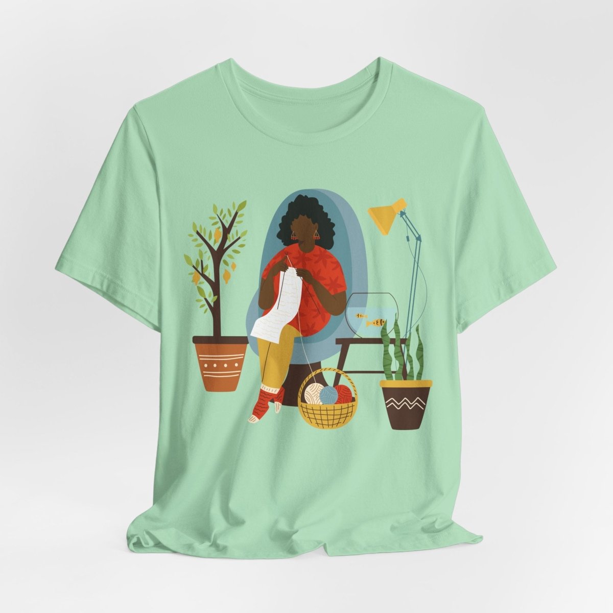 Knitting Woman Shirt - Afrocentric Art by The Trini Gee