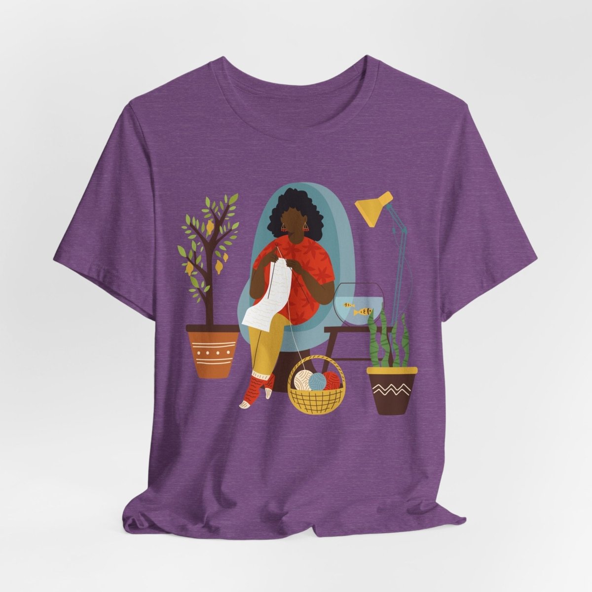 Knitting Woman Shirt - Afrocentric Art by The Trini Gee