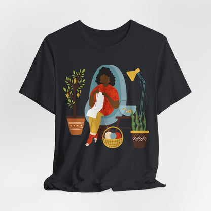 Knitting Woman Shirt - Afrocentric Art by The Trini Gee