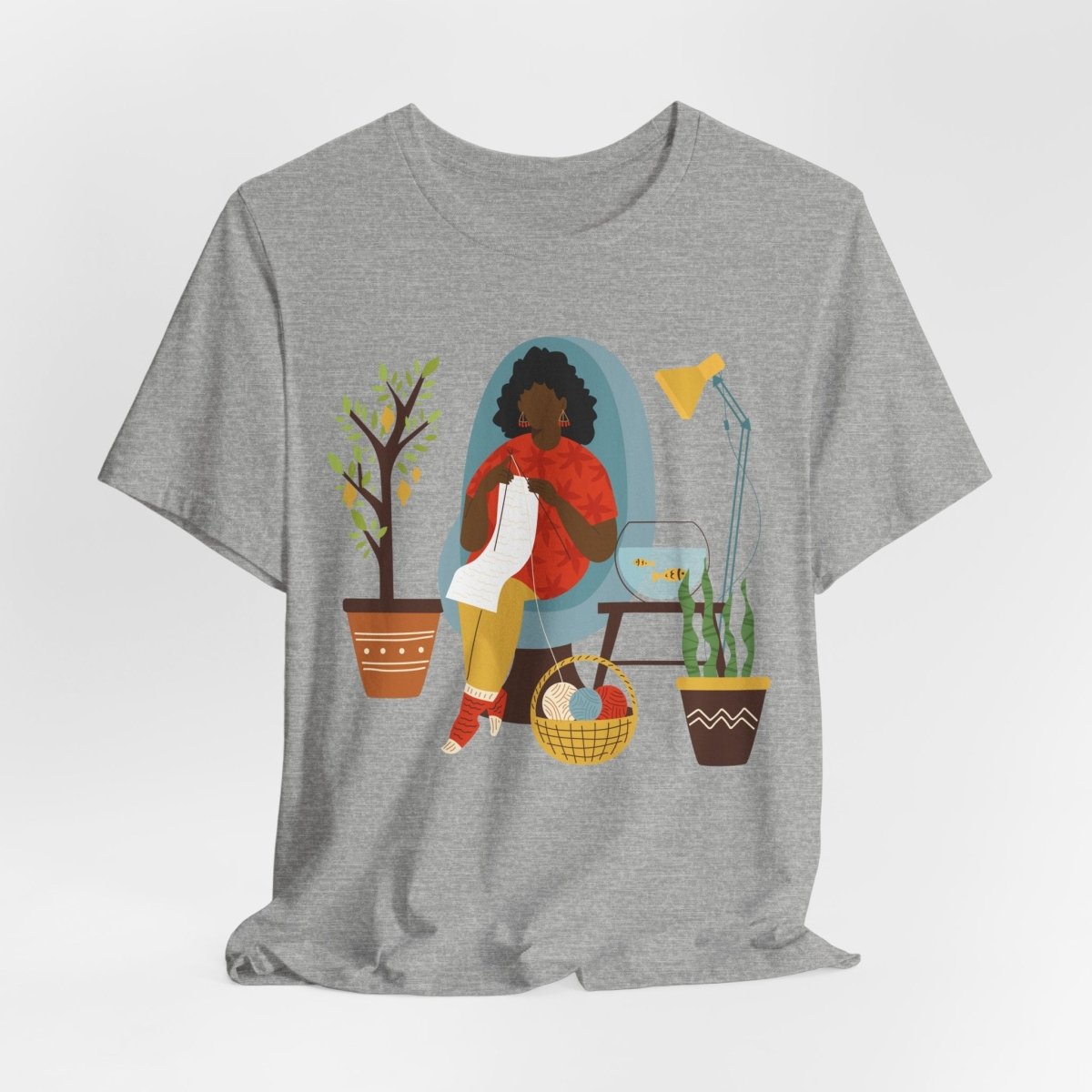 Knitting Woman Shirt - Afrocentric Art by The Trini Gee