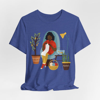 Knitting Woman Shirt - Afrocentric Art by The Trini Gee