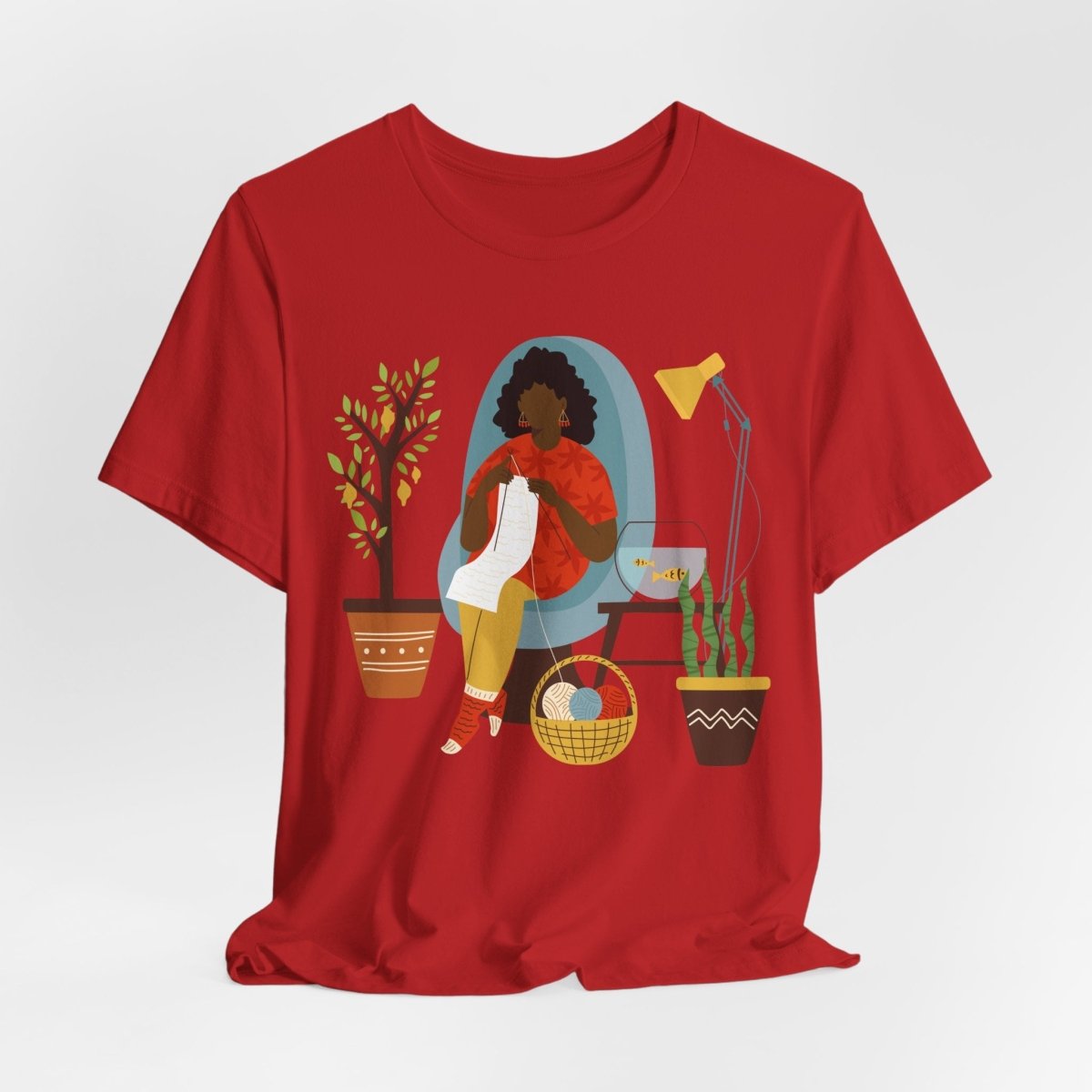 Knitting Woman Shirt - Afrocentric Art by The Trini Gee