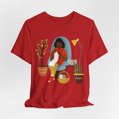 Knitting Woman Shirt - Afrocentric Art by The Trini Gee