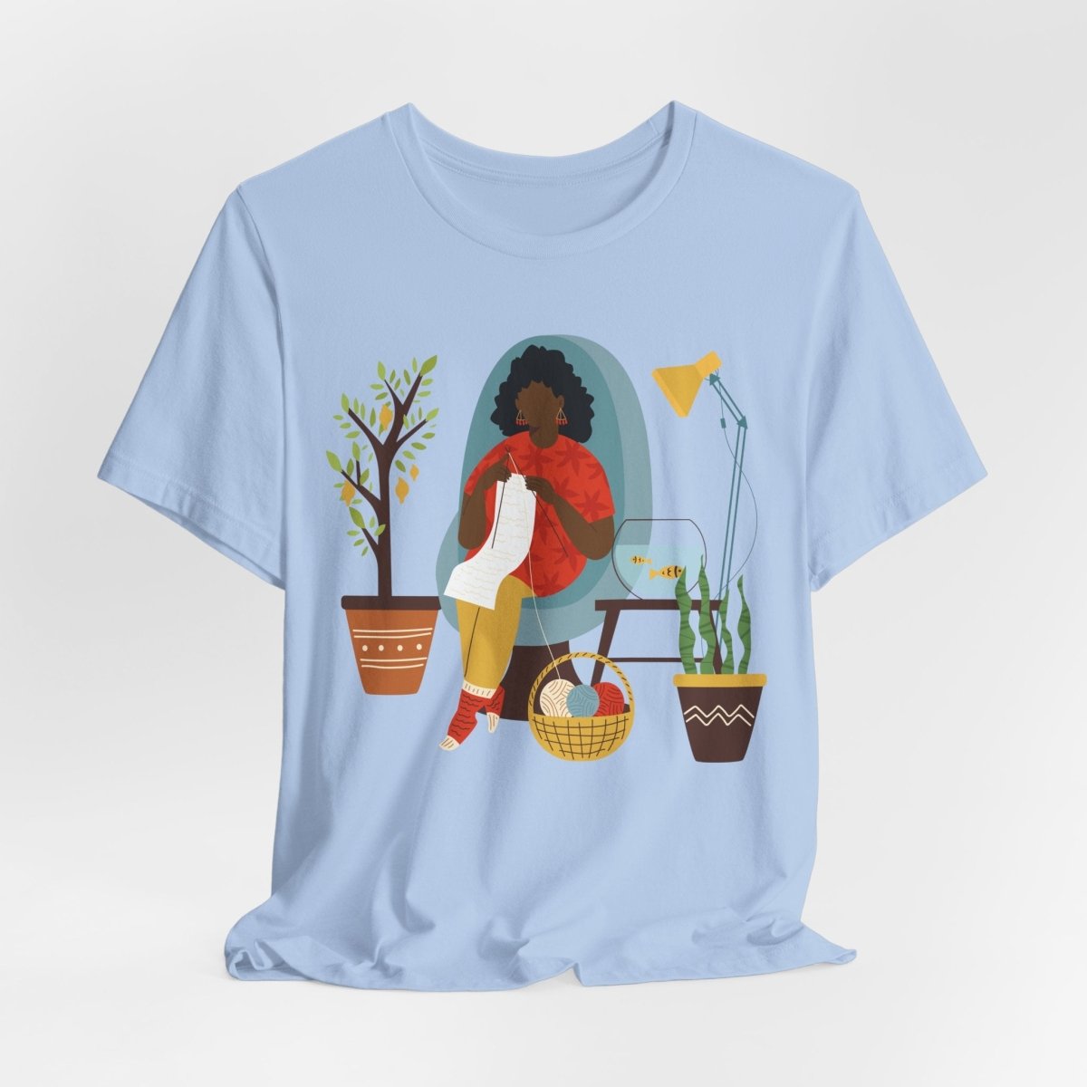Knitting Woman Shirt - Afrocentric Art by The Trini Gee