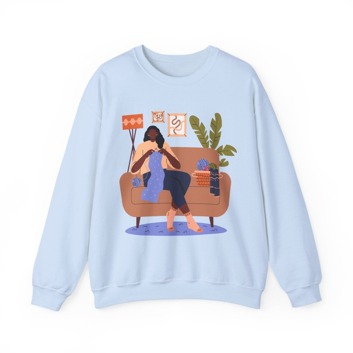 Knitting Woman Sweatshirt - Afrocentric Art by The Trini Gee