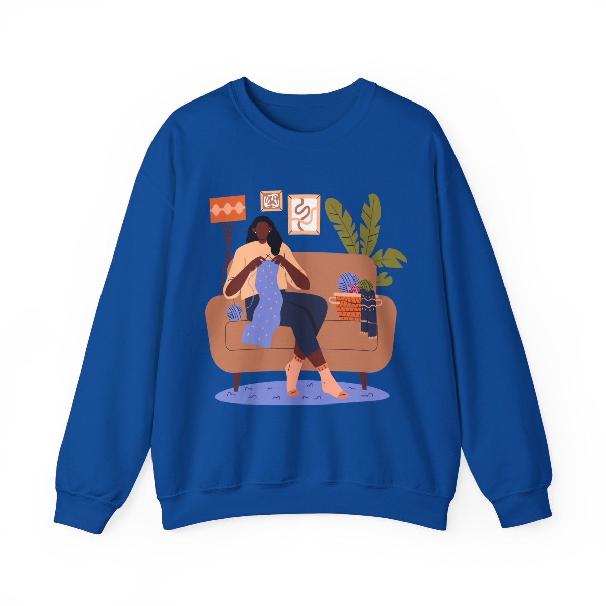 Knitting Woman Sweatshirt - Afrocentric Art by The Trini Gee
