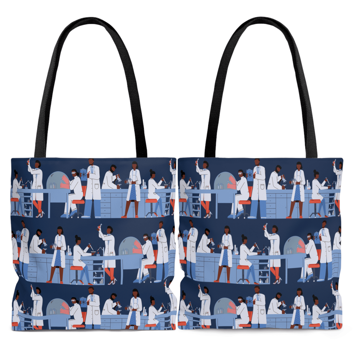 Lab Scientists Tote Bag - Afrocentric Art by The Trini Gee