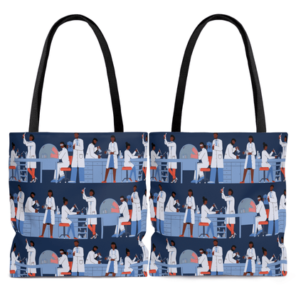 Lab Scientists Tote Bag - Afrocentric Art by The Trini Gee