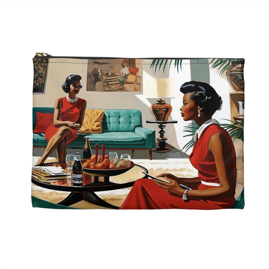 Ladies Chat Accessory Pouch - Afrocentric Art by The Trini Gee