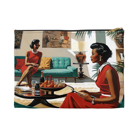 Ladies Chat Accessory Pouch - Afrocentric Art by The Trini Gee