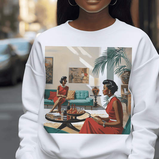 Ladies Chat Sweatshirt - Afrocentric Art by The Trini Gee