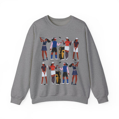 Lady Golf Sweatshirt - Afrocentric Art by The Trini Gee