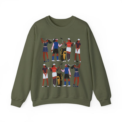 Lady Golf Sweatshirt - Afrocentric Art by The Trini Gee