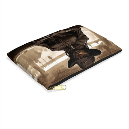 Lady Gunslinger Accessory Pouch - Afrocentric Art by The Trini Gee