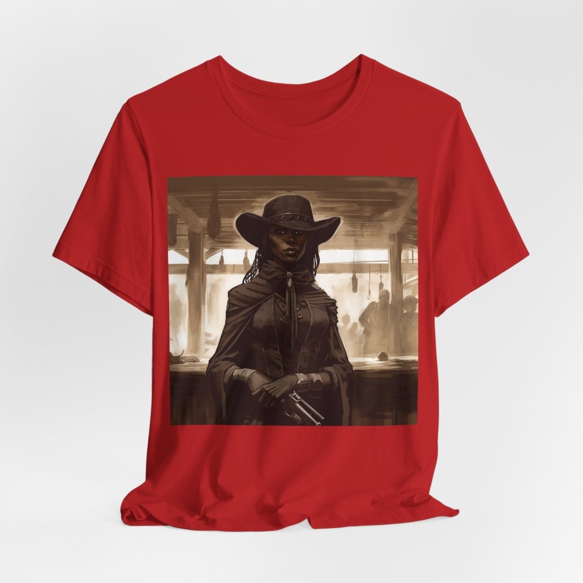 Lady Gunslinger Shirt - Afrocentric Art by The Trini Gee