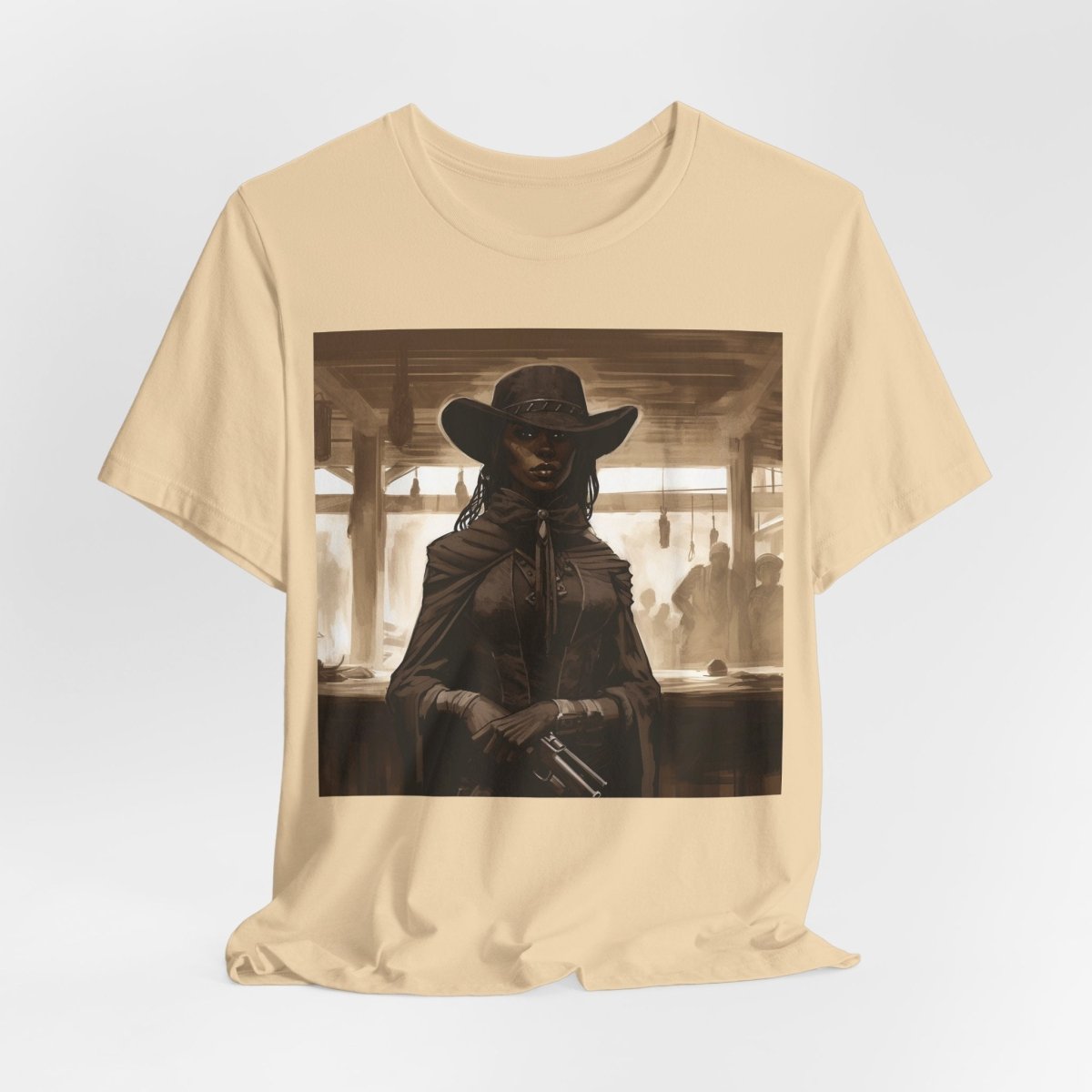 Lady Gunslinger Shirt - Afrocentric Art by The Trini Gee