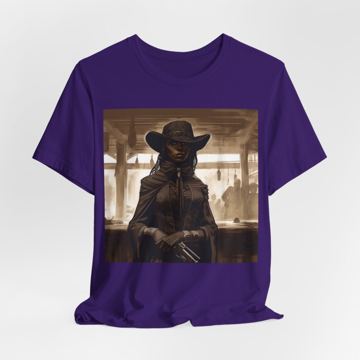 Lady Gunslinger Shirt - Afrocentric Art by The Trini Gee
