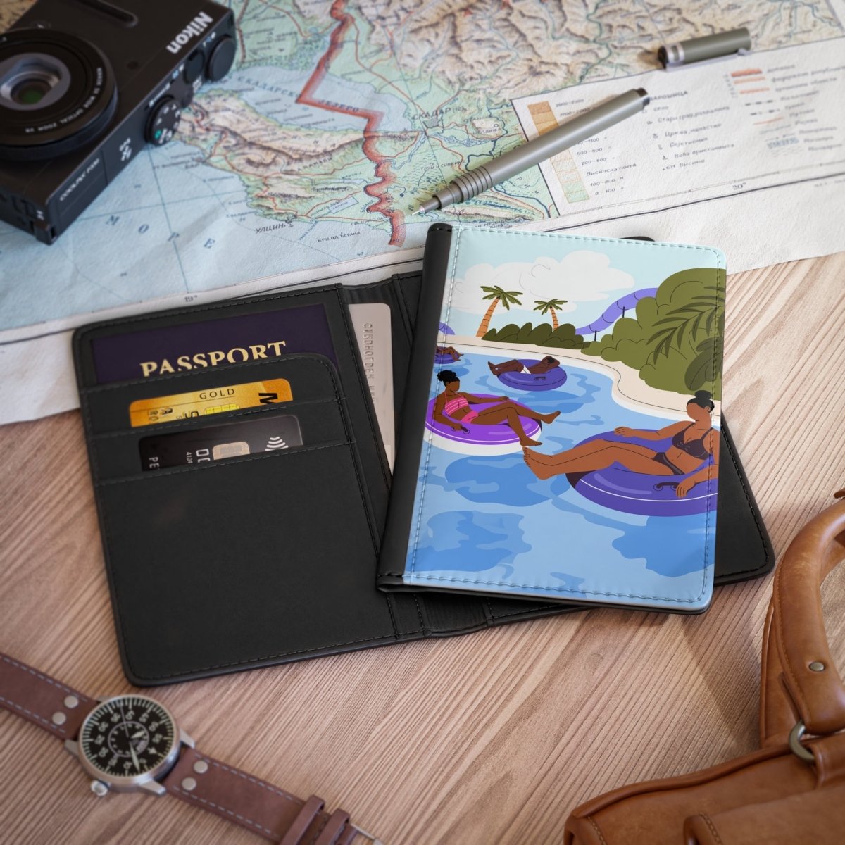 Lazy River Passport Cover - Afrocentric Art by The Trini Gee