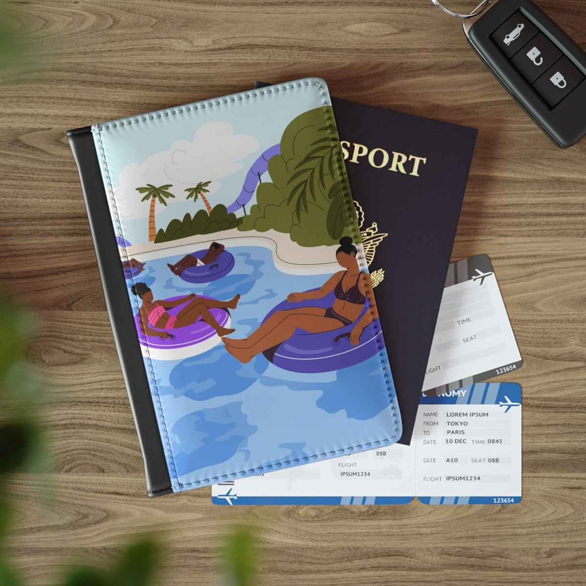 Lazy River Passport Cover - Afrocentric Art by The Trini Gee