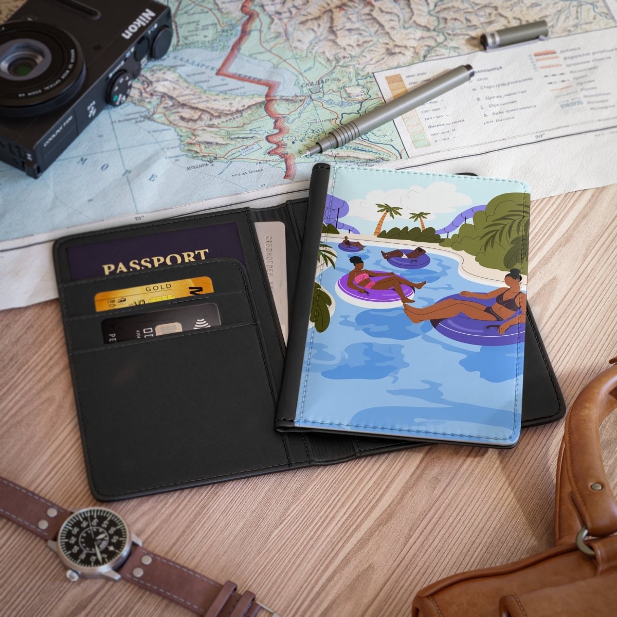 Lazy River Passport Cover - Afrocentric Art by The Trini Gee
