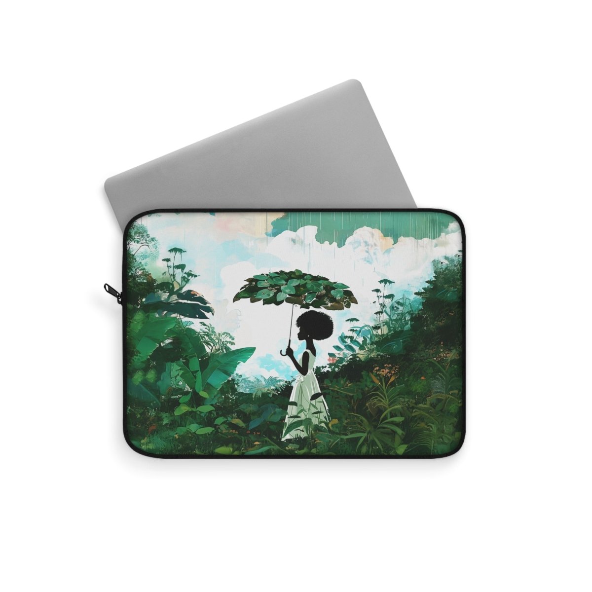 Leaf Umbrella Laptop Sleeve - Afrocentric Art by The Trini Gee
