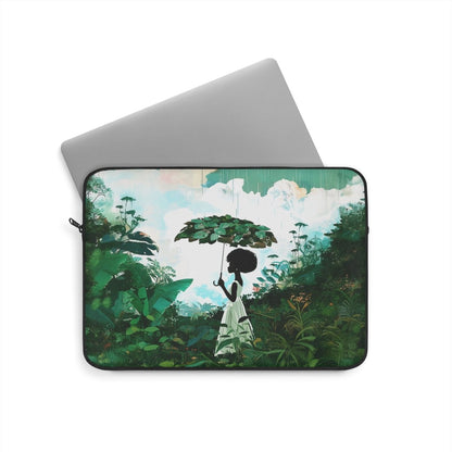 Leaf Umbrella Laptop Sleeve - Afrocentric Art by The Trini Gee