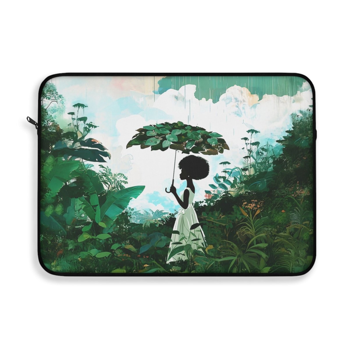 Leaf Umbrella Laptop Sleeve - Afrocentric Art by The Trini Gee