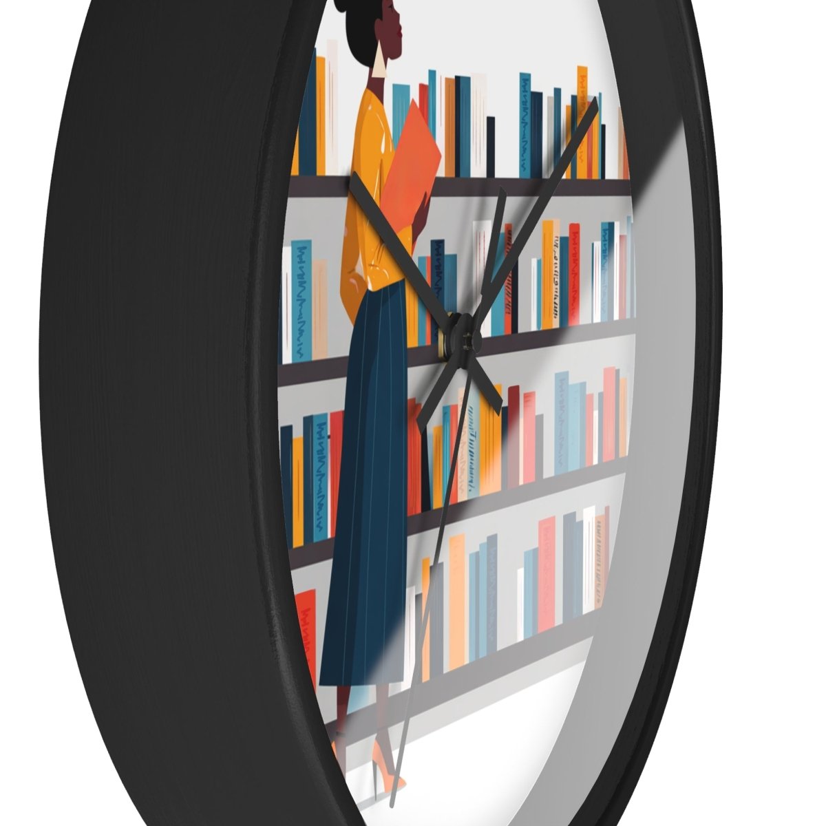 Library Bookstore Wall Clock - Afrocentric Art by The Trini Gee