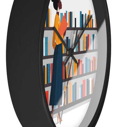 Library Bookstore Wall Clock - Afrocentric Art by The Trini Gee