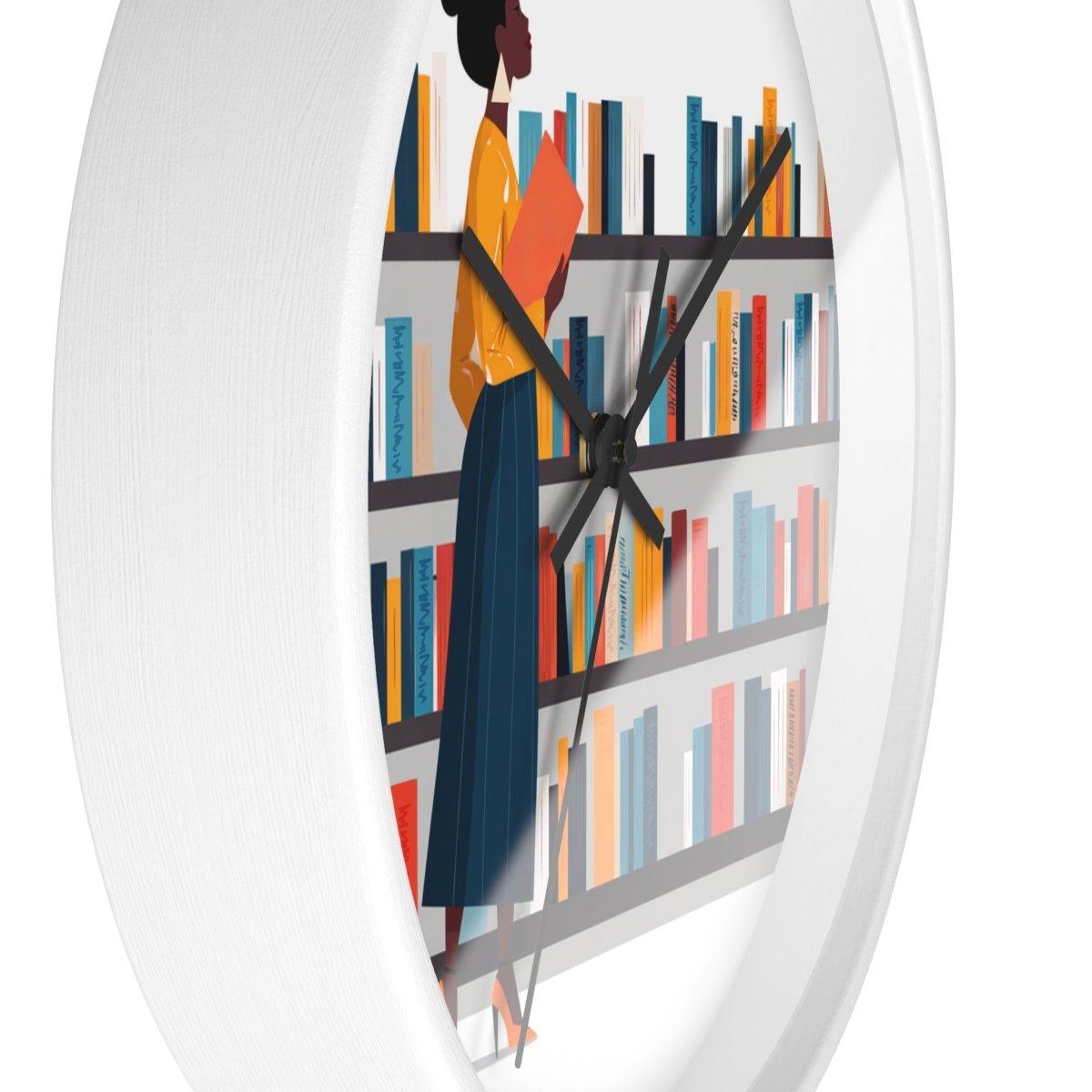 Library Bookstore Wall Clock - Afrocentric Art by The Trini Gee