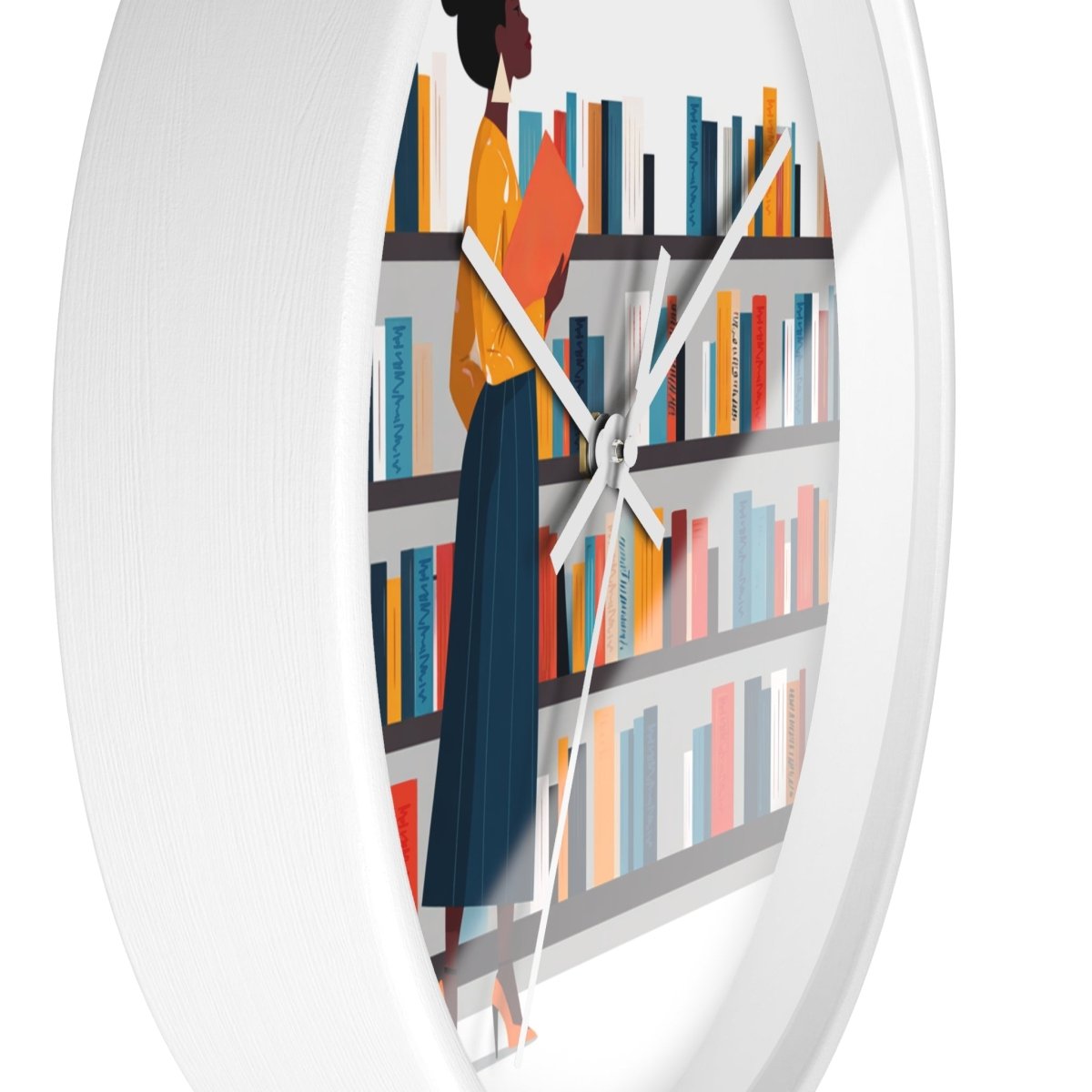 Library Bookstore Wall Clock - Afrocentric Art by The Trini Gee