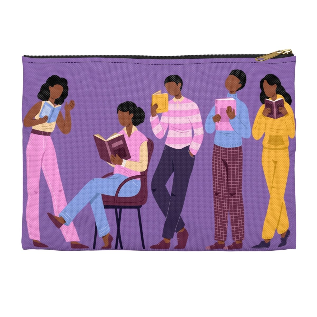 Library Day Accessory Pouch - Afrocentric Art by The Trini Gee