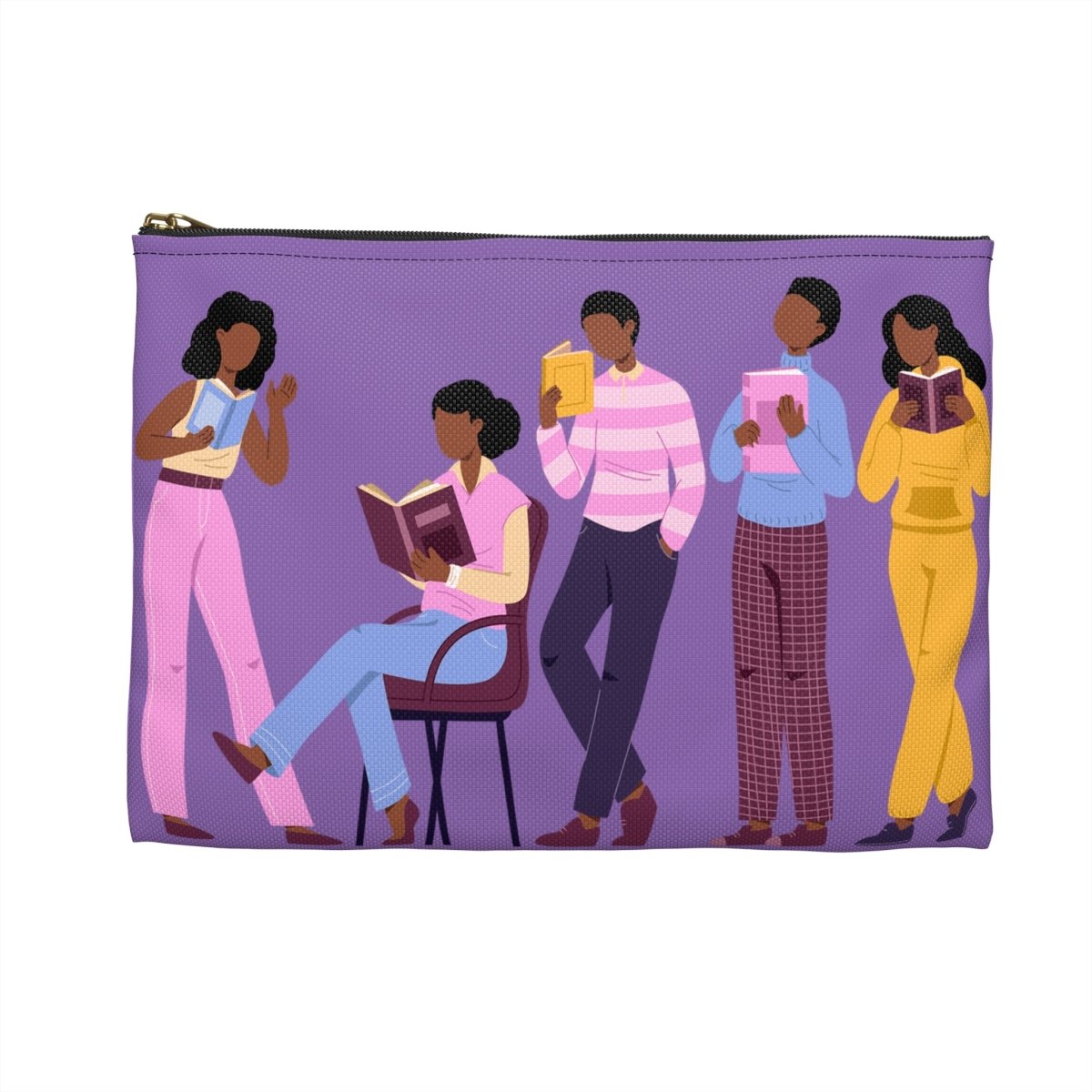 Library Day Accessory Pouch - Afrocentric Art by The Trini Gee