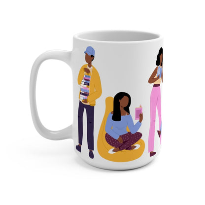 Library Day Readers Mug - Afrocentric Art by The Trini Gee