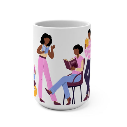 Library Day Readers Mug - Afrocentric Art by The Trini Gee