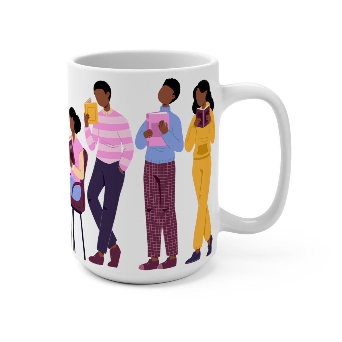 Library Day Readers Mug - Afrocentric Art by The Trini Gee