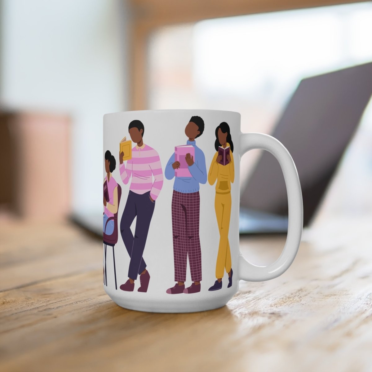 Library Day Readers Mug - Afrocentric Art by The Trini Gee